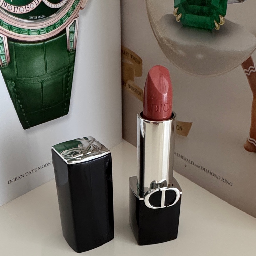 Christian Dior Rouge Dior 100- Nude Look Satin Refillable Lipstick- NEW